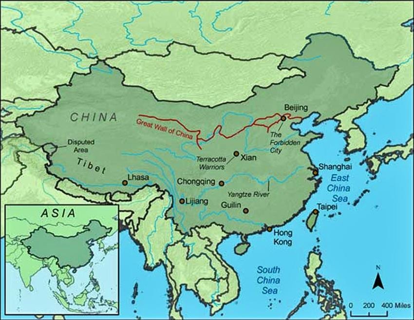 karte Ķīnas great wall
