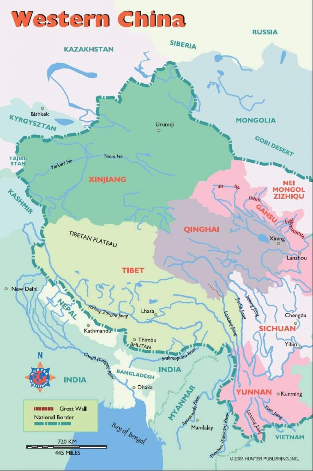 karte rietumu Ķīna
