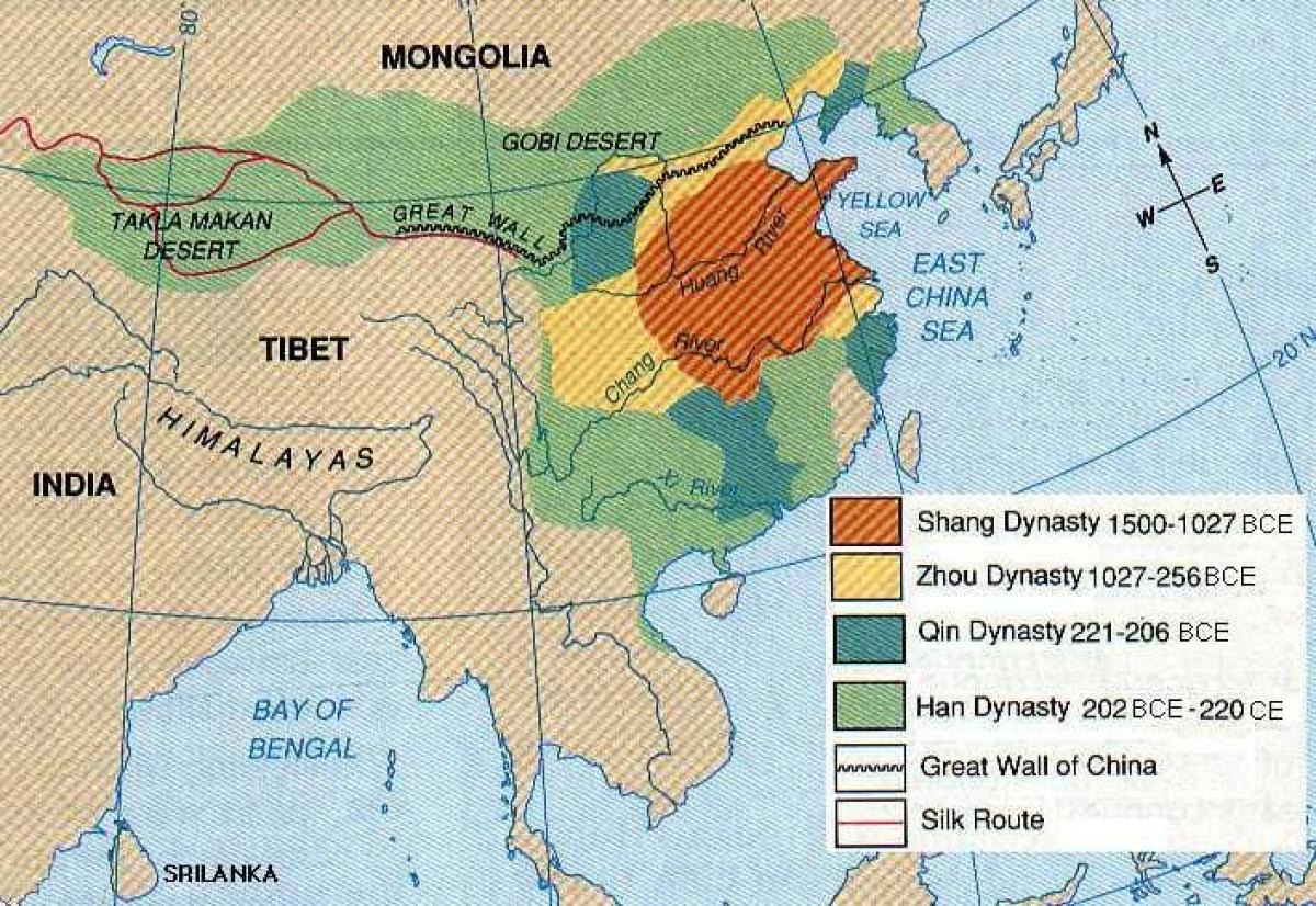 senās Ķīnas ģeogrāfija kartes