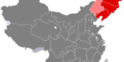 Ziemeļaustrumu Ķīnā karte