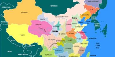 Ķīna karti ar provinču