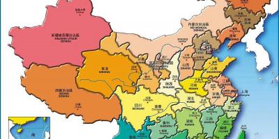 Karte Ķīnas provincēs