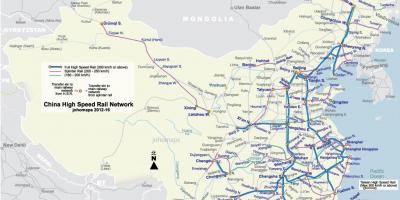 Ātrgaitas dzelzceļu Ķīna karte